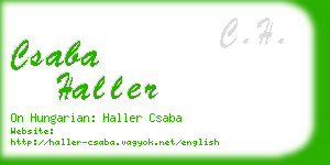 csaba haller business card